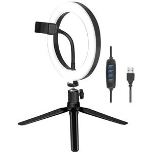 LogiLink Smartphone-ringlamp (Ø 20 cm) met statief en controller, voor smartphones van 4-7 inch