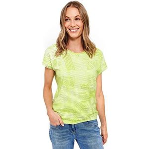 Cecil Damesshirt met korte mouwen van mesh, Limelight Yellow, XL