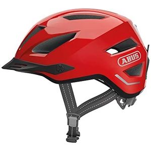 ABUS Pedelec 2.0 cityhelm - fietshelm met achterlicht en regenkap - voor stadsverkeer - voor mannen en vrouwen - rood, maat S