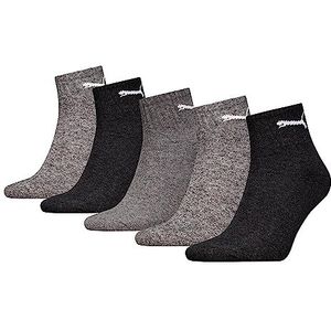 PUMA Uniseks sokken (pak van 5), antraciet/gemêleerd grijs/gemêleerd grijs, 43-46 EU