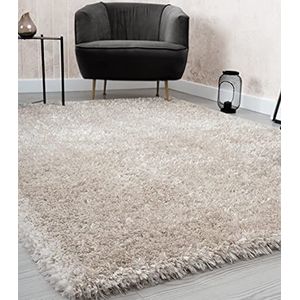 Mia´s Teppiche Vloerkleden Fiona tapijt woonkamer, slaapkamer beige 60x110 cm hoogpolig, 80123 70-beige 060x110