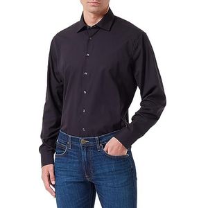 Seidensticker Heren Shaped Fit Shirt met lange mouwen, zwart, 38
