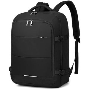 Kono Handbagagetas voor onder de stoel, 45 x 36 x 20 cm, handbagagetas, reisrugzak met grote capaciteit (zwart), Zwart, Handtassen Onderstoel Carry on Rugzak