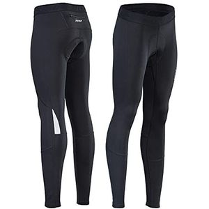 SILVINI Rapone Pad Fietsbroek voor dames, lang gevoerd, thermische fietsbroek voor dames, lange fietsbroek met bekleding, MTB-broek voor dames, lange winterfietsbroek, zwart, S