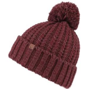 BICKLEY + MITCHELL Dames Cable Pompom Beanie Hat, Spice Rood, Eén maat