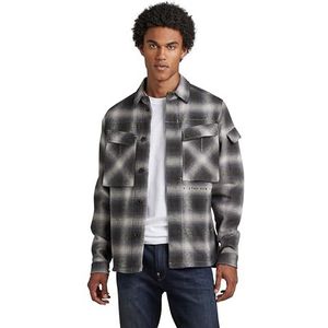 G-STAR RAW Mysterious Overshirt, heren, meerkleurig (Raven Blur Check C904-C754), XL