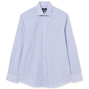 Hackett London Heren FINE POPLIN BENGL STR Shirt, White/Blue, 41