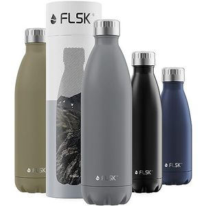 FLSK Originele New Edition roestvrijstalen drinkfles, 1000 ml, geschikt voor koolzuur, de thermosfles houdt 18 uur warm en 24 uur koud, zonder BPA en roestvrij, steen