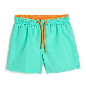 Koton Boys's zwempak met trekkoord basic zwemkleding, turquoise (607), 3-4 Jaar