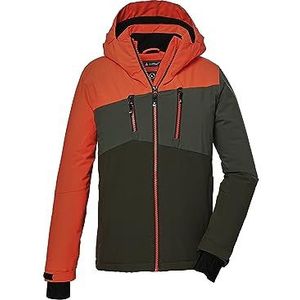 killtec Jongens Ski-jas/functioneel jack met capuchon en sneeuwvanger KSW 150 BYS SKI JCKT, neon pure orange 164, 41186-000