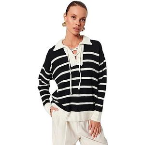 Trendyol FeMan Regular fit Basic Polo Neck Knitwear Trui, Ecru, M, Ecru, M