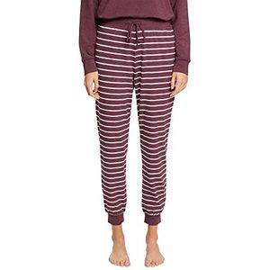 ESPRIT Bodywear dames Y/D Stripe Cotton SUS Single Pant pyjamabroek, bordeauxrood 3, 34
