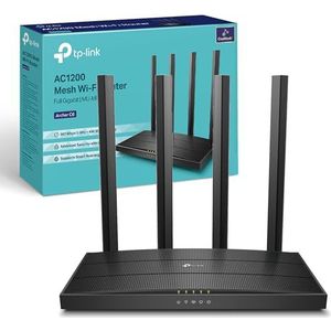 TP-Link - Archer C6 - Wi-Fi Router - Dual Band - 867 Mbps op 5 GHz en 300 Mbps op 2.4 GHz