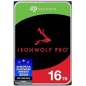 Seagate IronWolf Pro 16TB, Enterprise interne HDD NAS, CMR, 3,5-inch, SATA, 6Gb/s, 7200 RPM, Data Rescue Service (ST16000NTZ01)