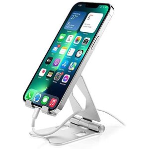 FadyDail Verstelbare telefoonhouder van aluminium, antislip en opvouwbaar, voor iPhone 14, 13, 12, 11 Pro Max Mini, Galaxy, Huawei en andere smartphones