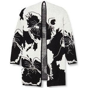 Sidona Gebreide cardigan voor dames, 10430490, zwart/wit, XL/XXL, zwart, wit, XL/XXL