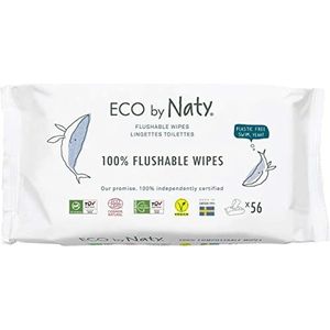 Eco by Naty Doorspoelbare Billendoekjes - Composteerbare en plantaardige doekjes, chemicaliënvrije en hypoallergene babydoekjes, veilig voor de gevoelige babyhuid (12 x 56 |672 Doekjes)