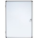 Bi-Office Showbox Vitrine""Enclore"", whiteboard, mantisch-interieur, geschikt voor 4 x DIN A4, zilveren aluminium frame, afsluitbaar, 500 x 674 mm