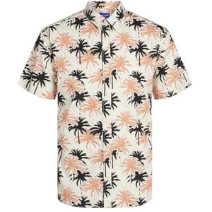 JACK&JONES JUNIOR Jorjoshua Aruba AOP Shirt Ss Jnr shirt met korte mouwen, Botercrème., 140