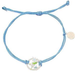 DISNEY Tinkerbell Blauw Verstelbaar Koord Armband, Eén maat, Zink