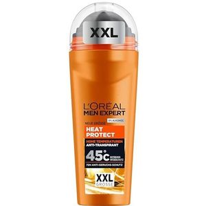 L'Oréal Men Expert XXL Deoroller voor mannen, deodorant, tegen zweetgeur, zweten en okselzweet, voor hoge temperaturen tot 45 °C, zonder alcohol, Heat Protect, 1 x 100 ml