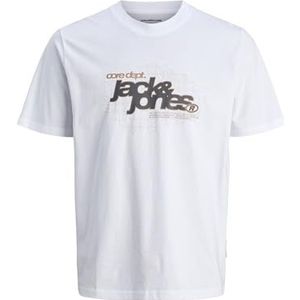JACK & JONES Junior Jcogrid Branding Tee Ss Crew Neck Jnr, wit (bright white), 140