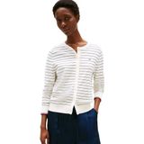 Tommy Hilfiger Trui voor dames, Wit (Ivoorzijde/Dark Night Navy Stp Gs), XXS