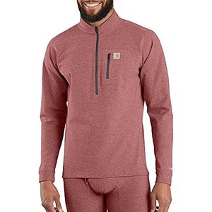 Carhartt Base Force Heavyweight Quarter-Zip onderhemd voor heren, vuursteen heather, XL/Lang