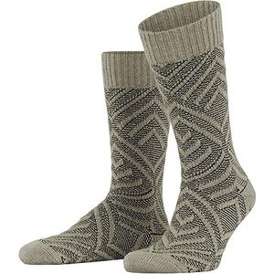 FALKE Heren Loom Flair katoen wol halfhoog met patroon 1 paar sokken, beige (Clay 4067), 45-46