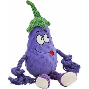 Nobby pluche aubergine met touw 37cm