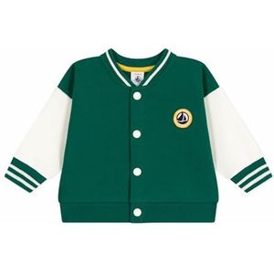 Petit Bateau Babyteddy van katoen, tweekleurig, Evergreen/Milk, 6 Maanden