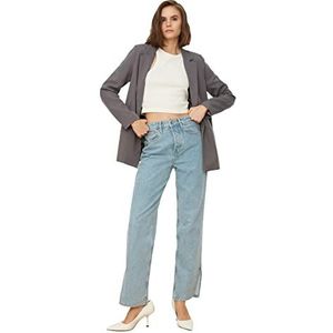 Trendyol Primer gedetailleerde blazer voor dames, grijs, grijs, 40