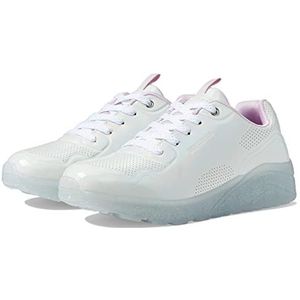 Skechers Street Girls, White Synthetic/Silver Trim, 43 EU, Witte synthetische zilveren rand, 43 EU