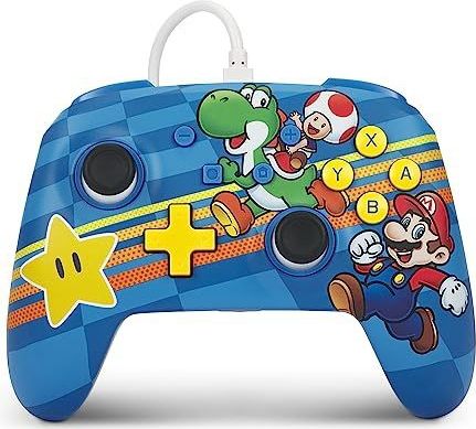 PowerA - Verbeterde Bedrade Controller - Veelkleurig - Nintendo Switch - Paddenstoelenrijk Vrienden