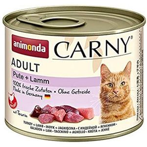 animonda Carny Kattenvoer voor volwassenen, nat voer voor volwassen katten, kalkoen en lam, 6 x 200 g
