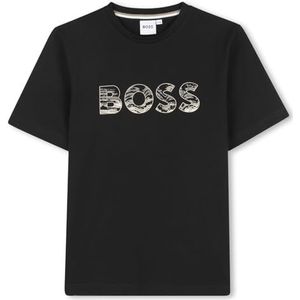 BOSS - J52358 - T-shirt - Zwart - 12 Jaar