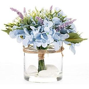DRW Watermiet, solide en polyester bloemen in turquoise, 25 cm