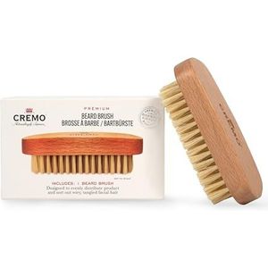 CREMO - Premium baardborstel voor mannen - 100% natuurlijke sisal - houten handvat om gezichtshaar te vormen en te stylen