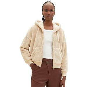 TOM TAILOR Denim Sweatjack voor dames, 31700 - Dusty Sand Beige, XXL