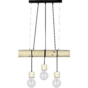 Homemania HOMBR_0281 Hanglamp, plafondlamp, hout, metaal, zwart, 70 x 8-12 x 140 cm