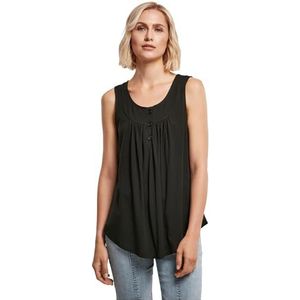 Urban Classics - Viscose Button Up - Mouwloze Top - Zwart