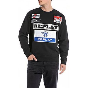 Replay Sweatshirt voor heren, regular fit, 098 Black, XL