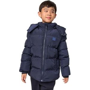 Urban Classics Jongens jas Boys Hooded Puffer Jacket, winterjas voor jongens, donsjack verkrijgbaar in vele kleuren, maten 110/116-158/164, Donkerblauw, 110/116 cm