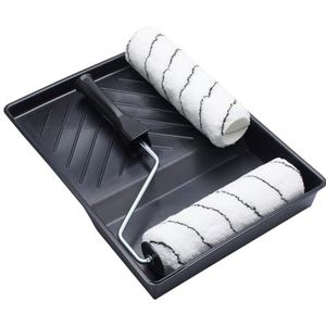 ProDec Advance 22,9 cm x 4,4 cm 4 stuks dubbele middelpolige microvezel geweven verfroller, kooiframe en lade kit voor emulsieverf