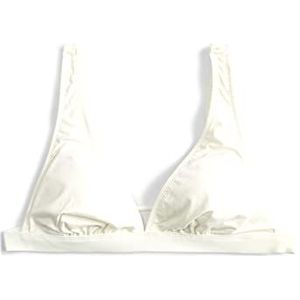 Koton Dames Thick Strappy V-hals Bralet Bikini Top Swim Trunks, gebroken wit (001), 36