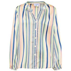 carato Gestreepte damesblouse, blauw, groen, meerkleurig, L