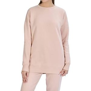 M17 Womens dames recyled klassieke ronde hals trui sweatshirt casual trui lange mouw top effen trui, Blush Roze, S