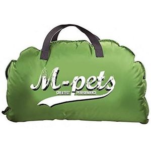 M-PETS Bilbao Draagbare zachte hondenhok met pluche hoes, groen met logo, 80 x 60 cm