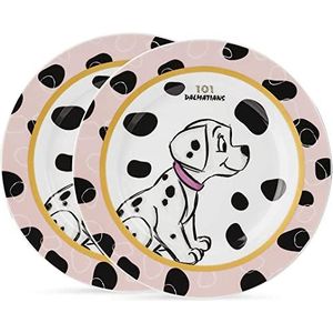 Egan Set 2 borden van porselein, roze, diameter 19 cm, Disney-101, 227004