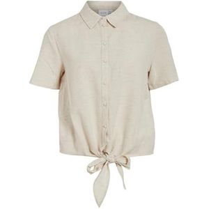 Viprisilla S/S Knoopshirt, Super Light Natuurlijke Melan, 38